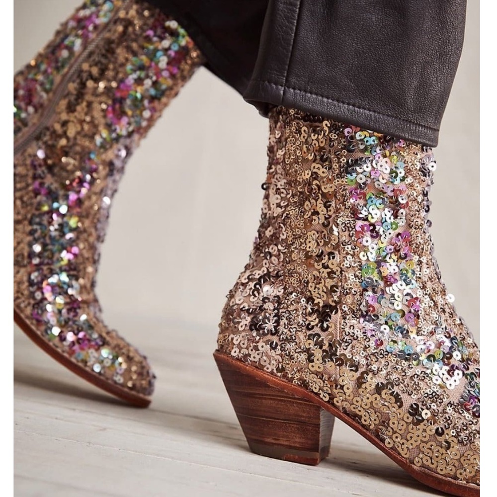 Asteria Sequin Ankle Boots x Free People